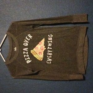 Justice girl long sleeves pizza over everything